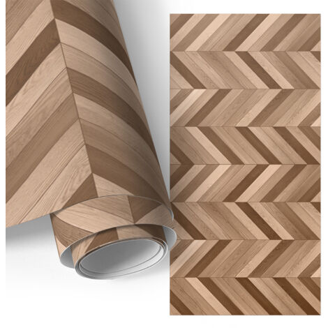 Film adhésif - adhésif décoratif - rénovation facile - pour meubles - pour commodes Chevrons bois 50x100 cm (1/5)