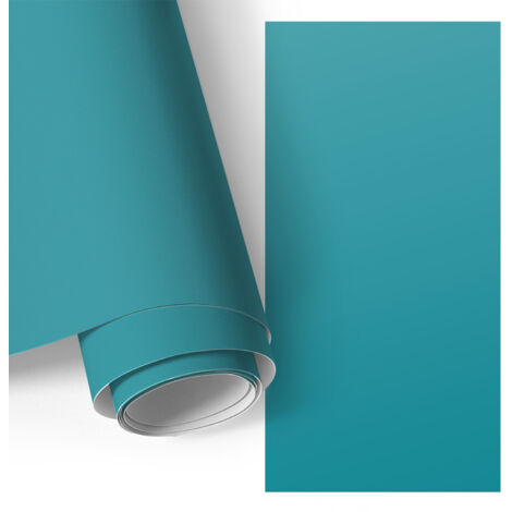 Film adhésif - adhésif décoratif - rénovation facile - pour meubles - pour commodes Turquoise froid 65x130 cm (1/5)