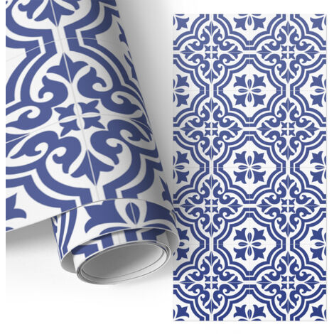 Revêtement adhésif - Films autoadhésifs - relooking meuble - pour table - entretien facile Motif bleu 75x150 cm (1/5)