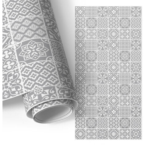 Film auto-adhésif - adhésif décoratif - rénovation facile - pour meubles - pour escaliers - pour étagères Carreaux classiques 75x150 cm (1/5)