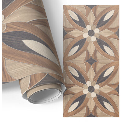 Film adhésif décoratif - look premium - transformation facile - durable - pour placard - pour meubles Fleurs en bois 75x150 cm (1/5)