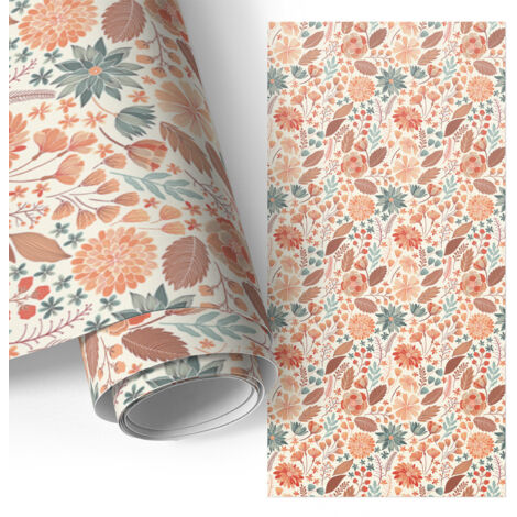 Film adhesif autocollant - design moderne - imperméable - pour meubles - pour plans de travail Motifs floraux 50x100 cm (1/5)