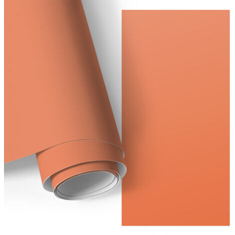 Film adhésif - adhésif décoratif - rénovation facile - pour meubles - pour commodes Orange vif 65x130 cm (1/5)