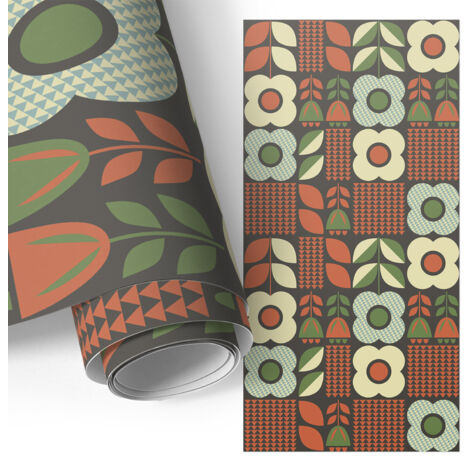 Film adhesif autocollant - design moderne - imperméable - pour cuisine - pour plans de travail Fleurs folkloriques 50x100 cm
