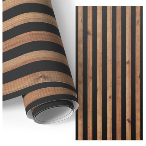 Film adhésif décoratif - look premium - transformation facile - durable - pour placard - pour meubles Lames en bois 75x150 cm (1/5)