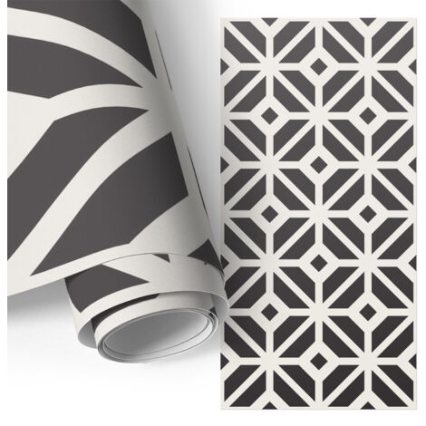 Film adhésif - adhésif décoratif - rénovation facile - pour meubles - pour table Motif noir et blanc 75x150 cm (1/5)