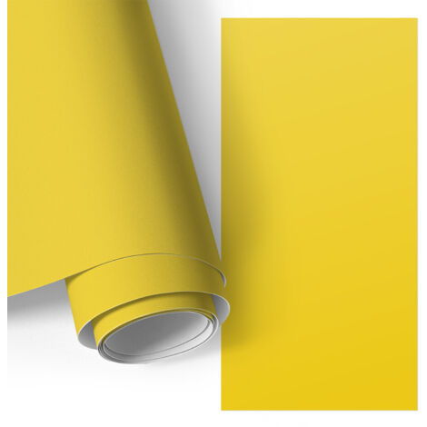 Revêtement adhésif - Films autoadhésifs - Application facile - pour portes - pour meubles Jaune intense 50x100 cm (1/5)