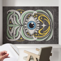 Papier peint autocollant adhésif décoratif avec motifs pour salon et chambre a motif Œil symétrique 104x70 cm