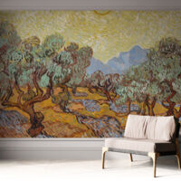 Papier peint autocollant avec imprimé pour cuisine facile à appliquer pour mur a motif Oliviers 312x219 cm