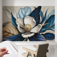 Papier peint adhésif autocollant pour salon chambre à coucher peint imprimé pour mur Flore élégante 104x70 cm