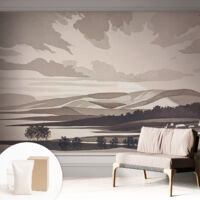 Papier peint avec colle pour décoration moderne de salon chambre à coucher cuisine et bureau Facile Paysage paisible 312x219 cm