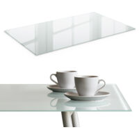 Plateau de table - en verre givré - pour table de salon - pour table de bureau - pour table basse - en verre trempé - 100x60 cm
