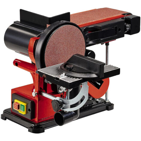 Einhell Stand-Band-Tellerschleifer TC-US 380 – 380W – Schleifband- und Tellerschleiffunktion – Neigbarer Alu-Tisch – Staubabsaugung (1/10)