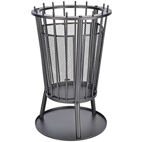 Prolenta Premium Feuerkorb mit Funkenschutz Schwarz 40 x 61 cm (1/5)