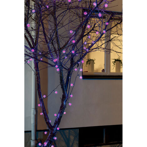 LED Globelichterkette große runde Dioden mit RGB Farbwechsel 80 RGB Dioden IP44 (1/5)