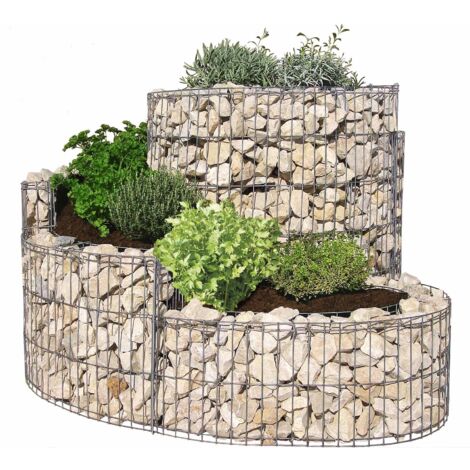 bellissa Kräuterspirale 110x90x60 cm Gabionen Garten Steingabione Schnecke Beet (1/5)