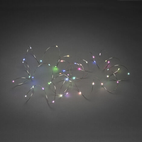 Micro LED Lichterk.,silberf.D. Farbw. schn.+langs.50bunte LED (1/2)