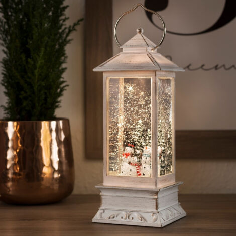 Konstsmide LED Wasserlaterne Schneemänner weiß, 10,5cm x 10,5cm x 27,5cm (1/4)