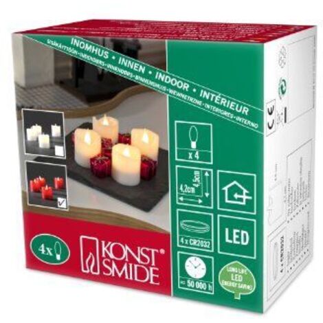 LED Wachskerzen 4 warm weiße Dioden (1/3)