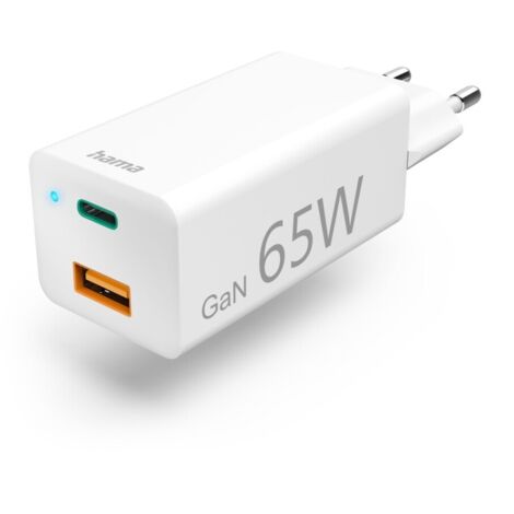 Hama Schnellladegerät, GaN USB-C PD, 1x USB-A QC, 65 W (1/5)