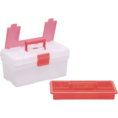 Allit Aufbewahrungskoffer McPlus Clear 16 transparent/rot, 12 Liter Inhalt, mit Tragschale (1/4)
