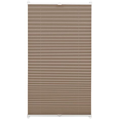 Easyfix Plissee mit 2 Bedien- schienen taupe 90 x 130 cm (1/2)