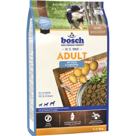 Bosch Trockenfutter für Hunde Adult 3 kg mit Fisch & Kartoffel Trockenfutter (1/3)