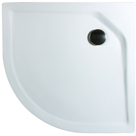 Duschwanne aus Sanitär-Acryl extra-flach von Schulte, inkl. Markenablauf (Durchmesser 9cm) und Füße, ohne Schürze, Höhenverstellbarkeit ohne Schürze: 13 - 20 cm, Rund mit einem Radius von 55 cm, Alpin (1/2)