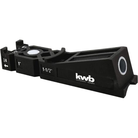 kwb Taschenloch-Bohrschablone/Bohrlehre inkl. 9 mm Bohrer, Tiefenstop und TX-20 Bit 150 mm, 122 - 38 brettstärken