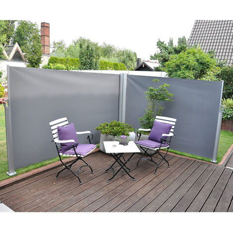 Doppel-Seitenmarkise, Alu anthrazit, L600xH160cm (1/5)
