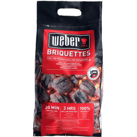 Weber 17590 Sack mit natürlichen Briketts 4 kg schwarz