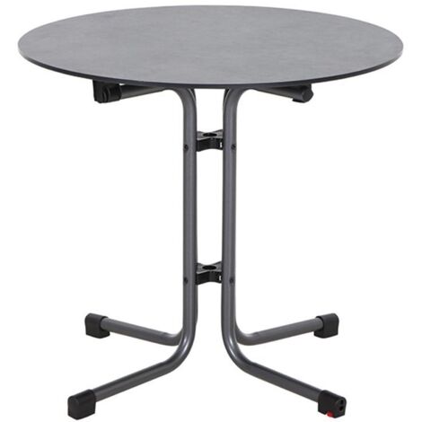 Klapptisch ''Sola'', Ø 80 cm HPL darkstone, anthrazit (1/4)