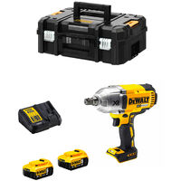 Chiave a percussione senza spazzole 18V DEWALT 950Nm + 2 batterie Li-Ion 5Ah + caricabatterie + valigetta Tstak - DCF899P2