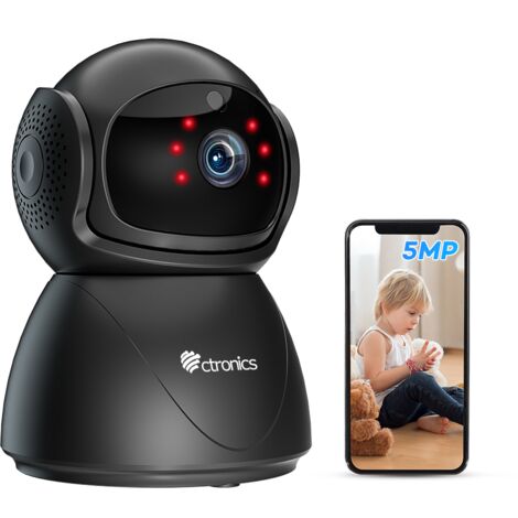 Caméra de surveillance intérieure 5MP – WiFi 2.4/5Ghz – Détection humaine et de mouvement – Vision nocturne jusqu'à 20m – Audio bidirectionnel (1/5)