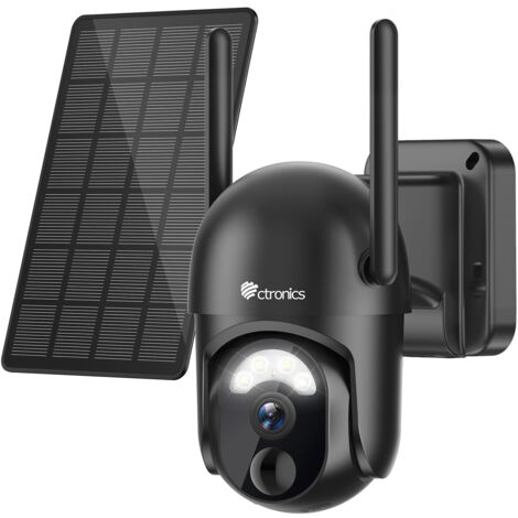 Caméra De Surveillance Solaire Extérieure 2K WiFi - Détection IA Humaine, Vision Nocturne Couleur, Audio Bidirectionnel, PTZ 350°