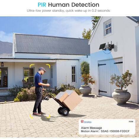 Ctronics 2K 3MP Caméra Surveillance WiFi Extérieur sans Fil Solaire Ctronics 2K 3MP Caméra Surveillance WiFi Extérieur sans Fil Solaire
