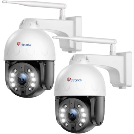 Lot de 2 Caméra Surveillance Ctronics 4K 8MP Extérieure 5X Zoom Optique, Caméra IP WiFi 2,4/5 GHz Détection Humain/Véhicule/Animaux Suivi Auto Vision Nocturne Couleur 50m Audio Bidirectionnel Métal (1/5)