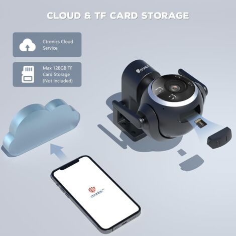 Ctronics 4K 8MP Caméra Surveillance WiFi Extérieure Dôme 2,4/5 Ghz WiFi