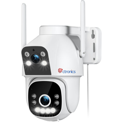 Caméra de surveillance 4G LTE double objectif – Détection humaine AI – Suivi automatique – Vision nocturne couleur jusqu'à 20m – Audio bidirectionnel
