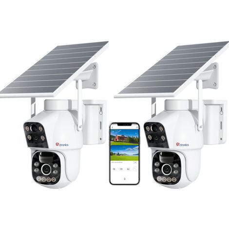 Caméra De Surveillance Solaire 4G 8MP - Double Objectif, Vision Nocturne, Détection PIR - Neuf Complète