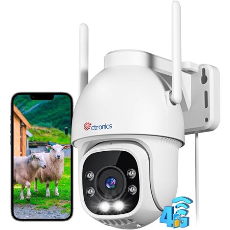 Caméra de surveillance extérieure 3G/4G LTE – Vision nocturne couleur 30m – Détection humaine avec suivi automatique – Rotation 360°