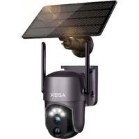 Caméra de surveillance solaire extérieure sans fil – Vision nocturne couleur – Détection humaine PIR – Panoramique 355° inclinaison 100° – Audio bidirectionnel - PTZ 2 K WI
