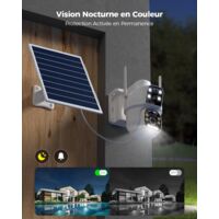 4G LTE Camera de Surveillance Exterieur sans Fil, 2K Camera Solaire