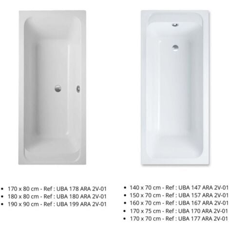 Baignoire droite 170 X 75 VILLEROY ET BOCH Architectura acrylique
