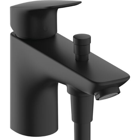 Hansgrohe – Mitigeur de baignoire mécanique noir mat – Débit 20,5 l/min – Cartouche céramique 2 vitesses – Installation sur bord de baignoire