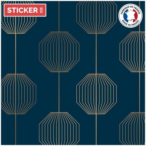 Credence Adhesive Art Deco Lampe 300 x 40 cm Bleu (1/4)