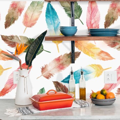 Crédence Adhésive Plumes 100 x 40 cm (1/4)