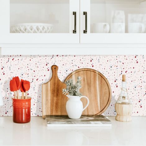Crédence Adhésive Terrazzo Rubis 400 x 60 cm