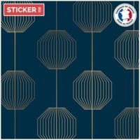 Credence Adhesive Art Deco Lampe 200 x 40 cm Bleu