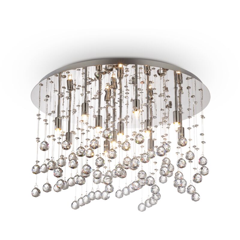 Ideal Lux Moonlight oro 8 luci Lampada Da Soffitto Plafoniera ottagoni e  sfere in cristallo